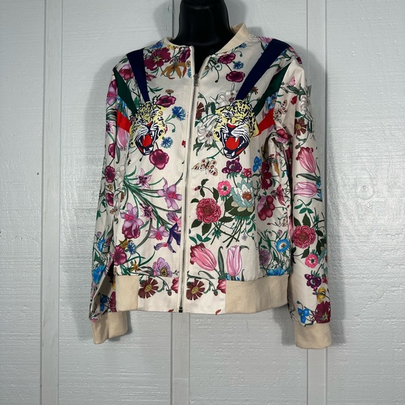 Man BO Jackets & Blazers - Man Bo Vintage Floral Full Zip Bomber Jacket No Size  See Measurements EUC
